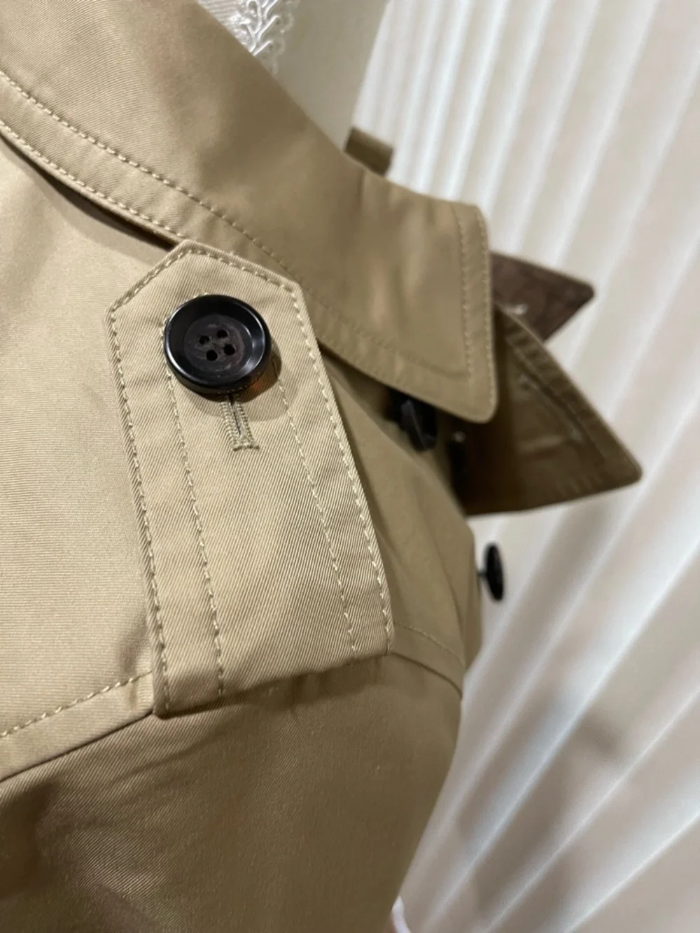 Coach Khaki Trench Coat with Signature Monogram Trim - Picture 8 of 14